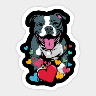 Dog Lover Graphic Art Popart Design Pitbull Sticker